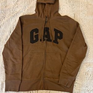 GAP Chocolate Brown Hoodie with Navy Logo